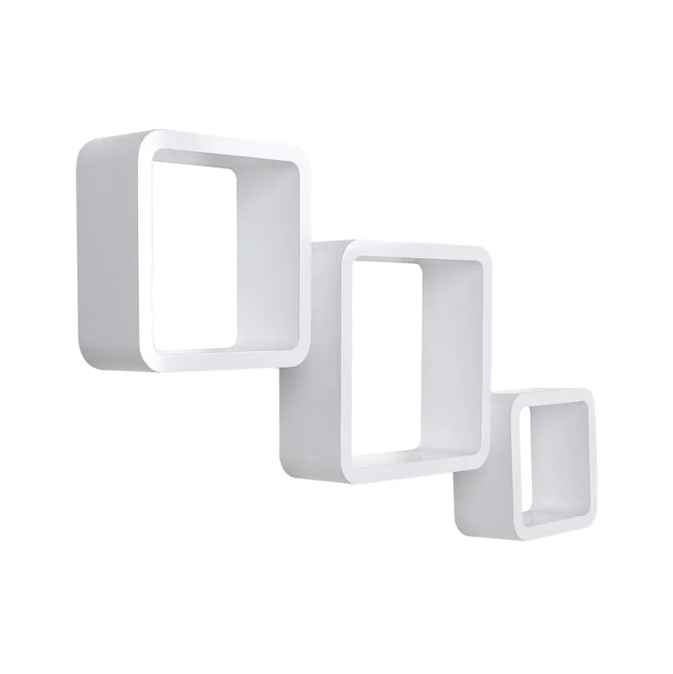 Cheap SONGMICS 3 Étagères murales cube arrondi