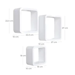 Cheap SONGMICS 3 Étagères murales cube arrondi