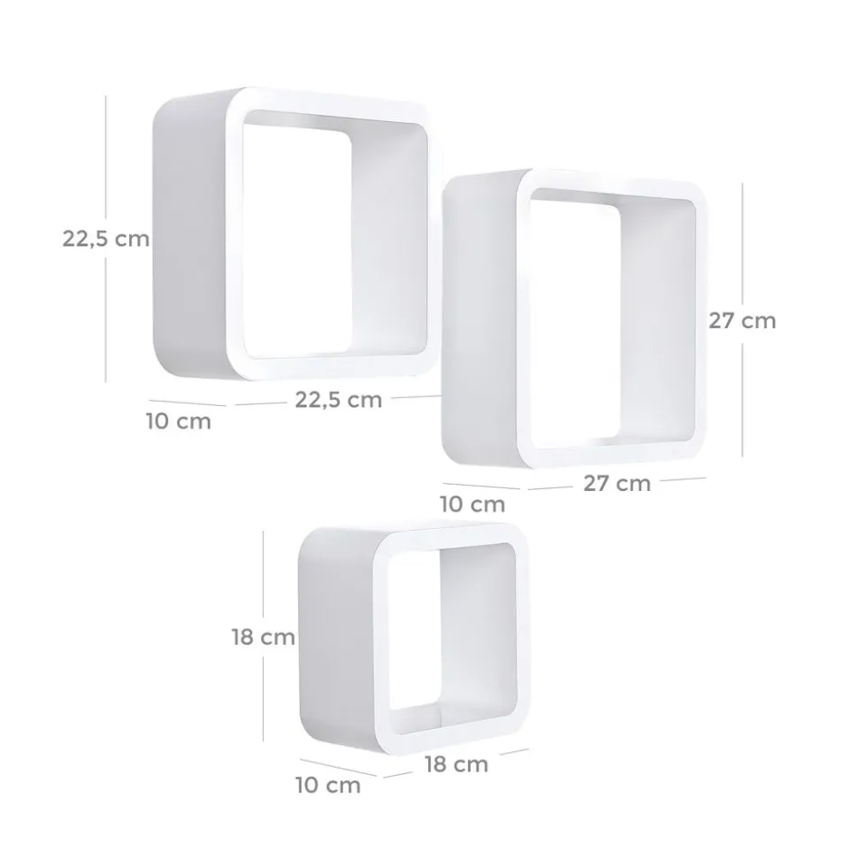 Cheap SONGMICS 3 Étagères murales cube arrondi