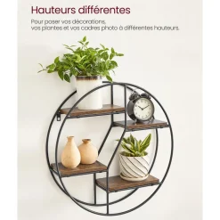 Hot SONGMICS 3 Étagères murales industriel Noir