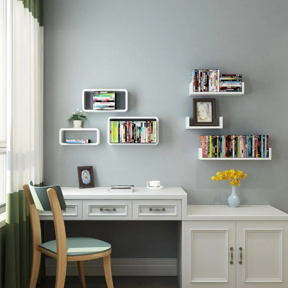 Best SONGMICS 3 Étagères murales rectangles Blanc