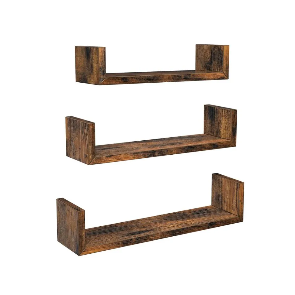 Cheap SONGMICS 3 Étagères murales rustique Marron Rustique