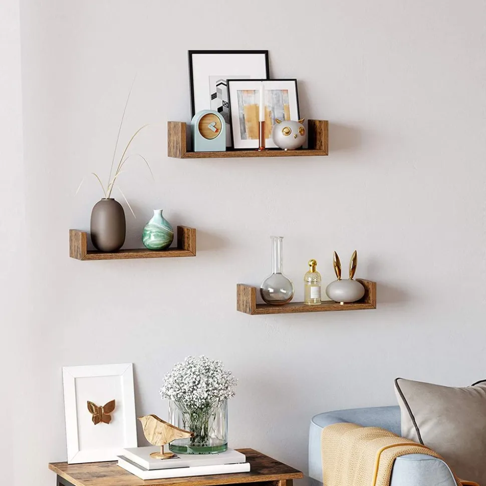 Cheap SONGMICS 3 Étagères murales rustique Marron Rustique