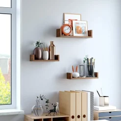 Cheap SONGMICS 3 Étagères murales rustique Marron Rustique