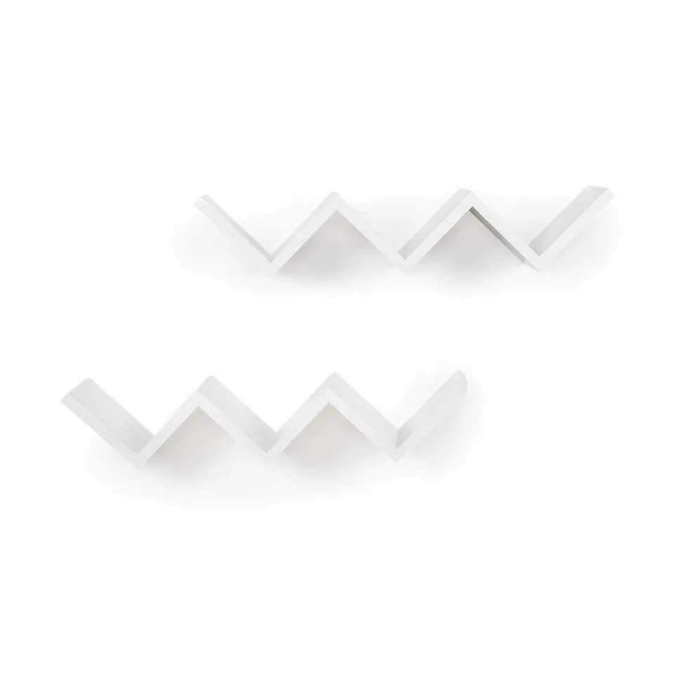 Store SONGMICS 2 Étagères murales zigzag Blanc