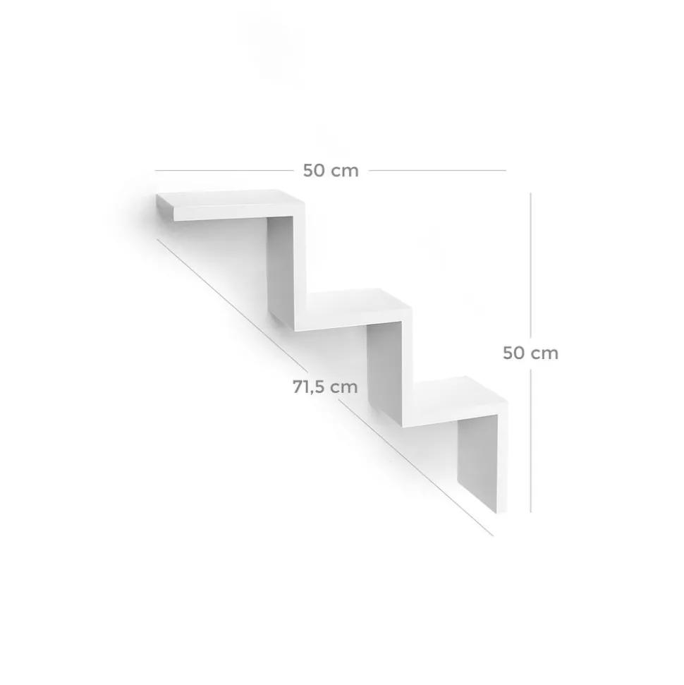 Store SONGMICS 2 Étagères murales zigzag Blanc