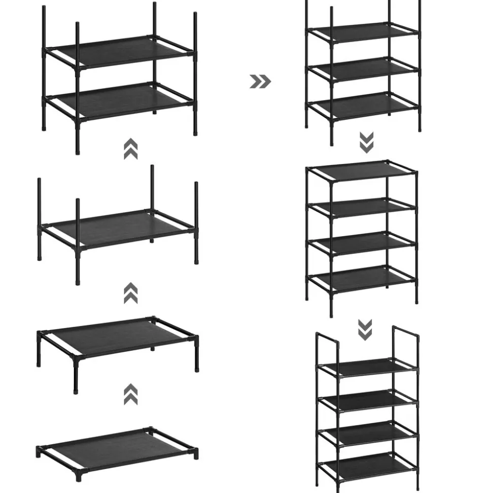 Fashion SONGMICS 2 Étagères tissu noir