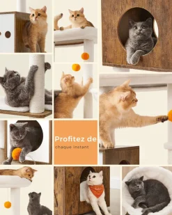 Flash Sale SONGMICS Arbre à chat 185 cm avec cache-litière moderne