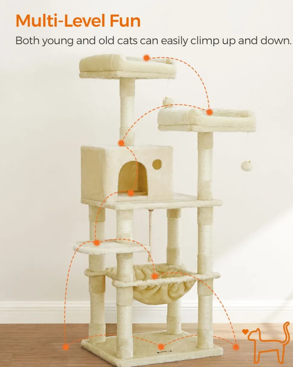 Flash Sale SONGMICS Arbre à chat 143 cm beige