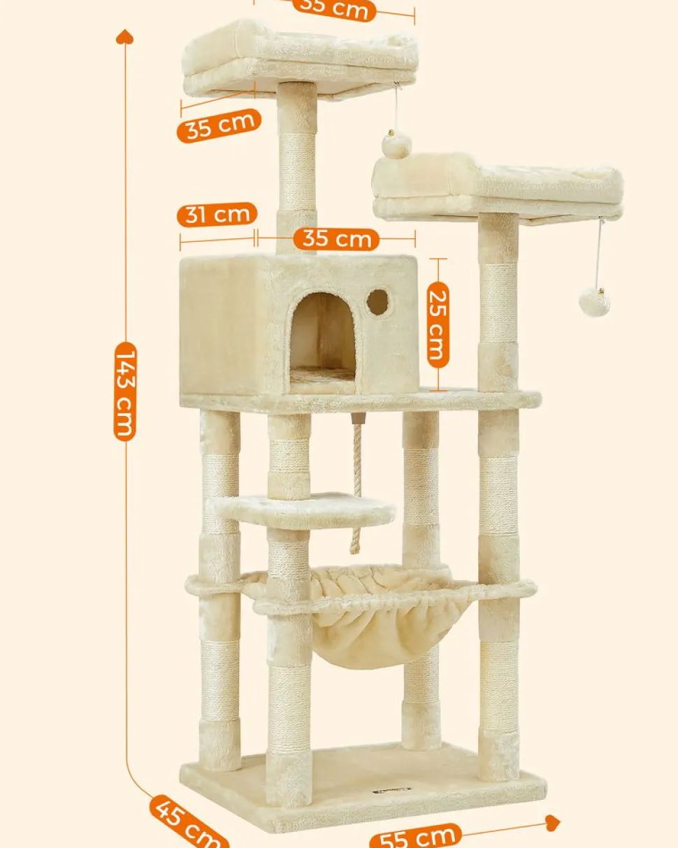 Flash Sale SONGMICS Arbre à chat 143 cm beige