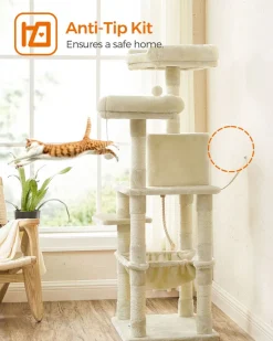 Flash Sale SONGMICS Arbre à chat 143 cm beige