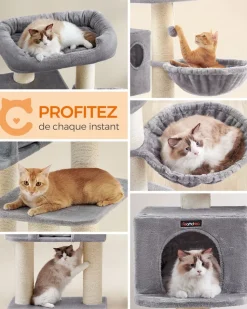 Store SONGMICS Arbre à chat 107 cm gris