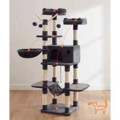 Discount SONGMICS Arbre à chat 164 cm gris anthracite