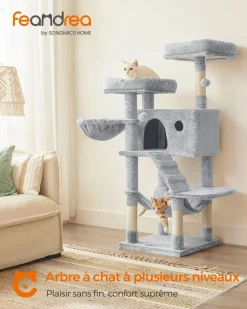 Discount SONGMICS Arbre à chat 135 cm gris bleuâtre