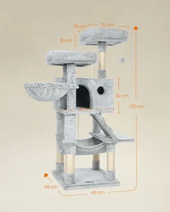 Discount SONGMICS Arbre à chat 135 cm gris bleuâtre