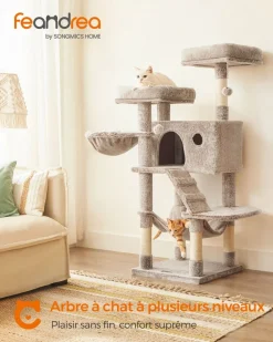 Discount SONGMICS Arbre à chat 135 cm gris bleuâtre