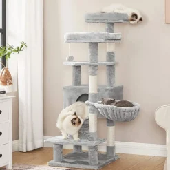Store SONGMICS Arbre à chat 142 cm gris clair