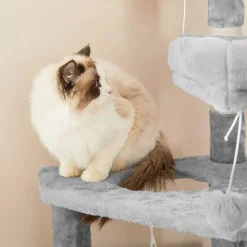 Store SONGMICS Arbre à chat 142 cm gris clair