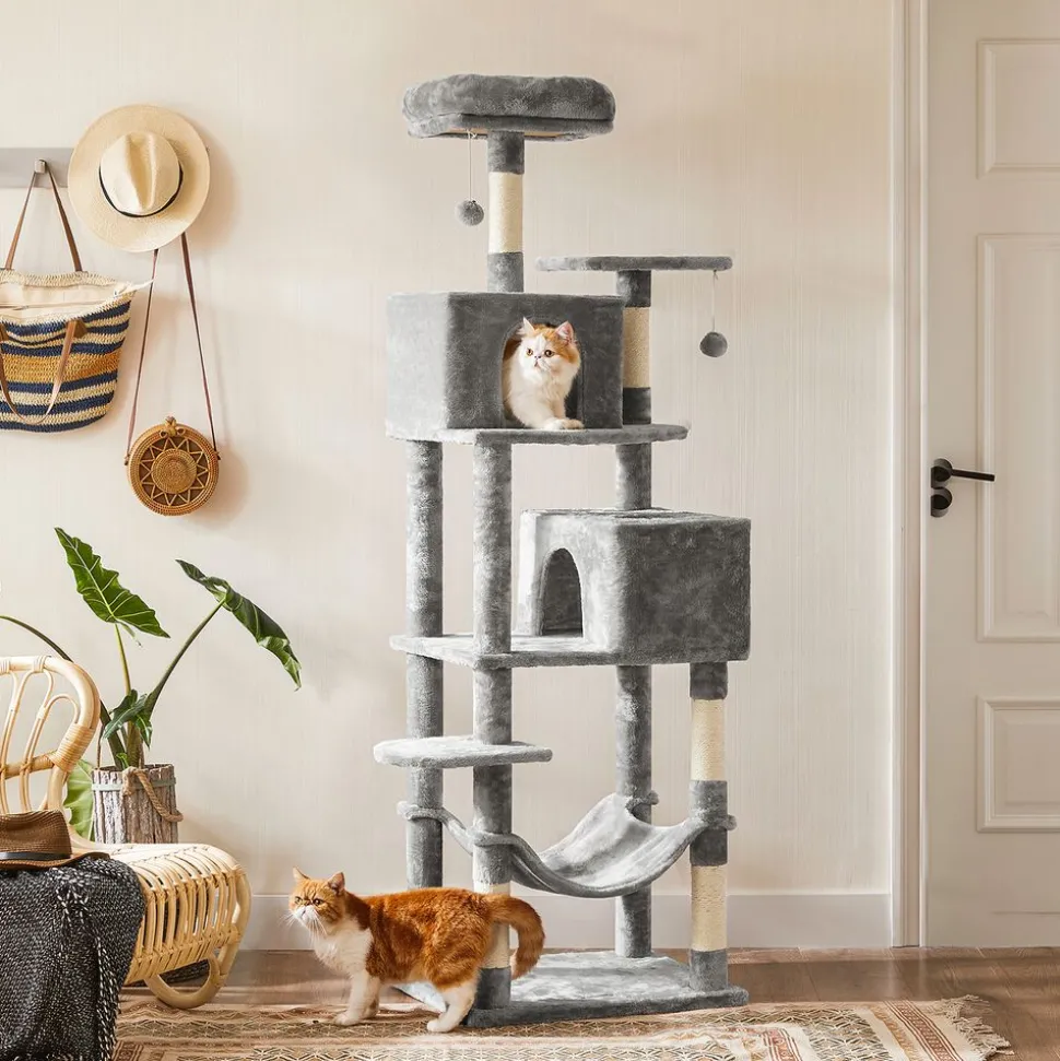 Fashion SONGMICS Arbre à chat 191 cm gris clair