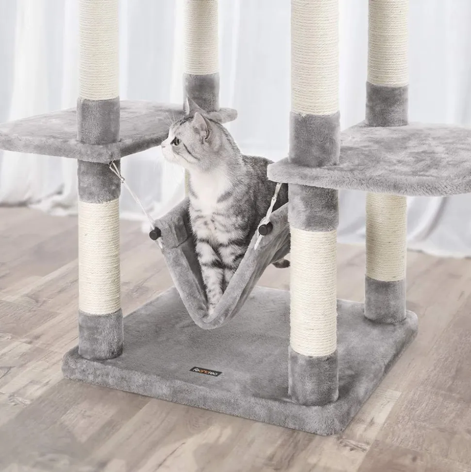 Store SONGMICS Arbre à chat 154 cm gris clair