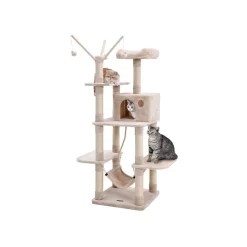 Store SONGMICS Arbre à chat 154 cm gris clair