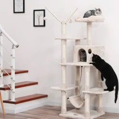 Store SONGMICS Arbre à chat 154 cm gris clair