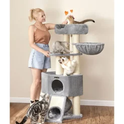 Shop SONGMICS Arbre à chat 141 cm gris clair