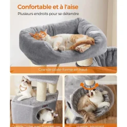 Shop SONGMICS Arbre à chat 141 cm gris clair