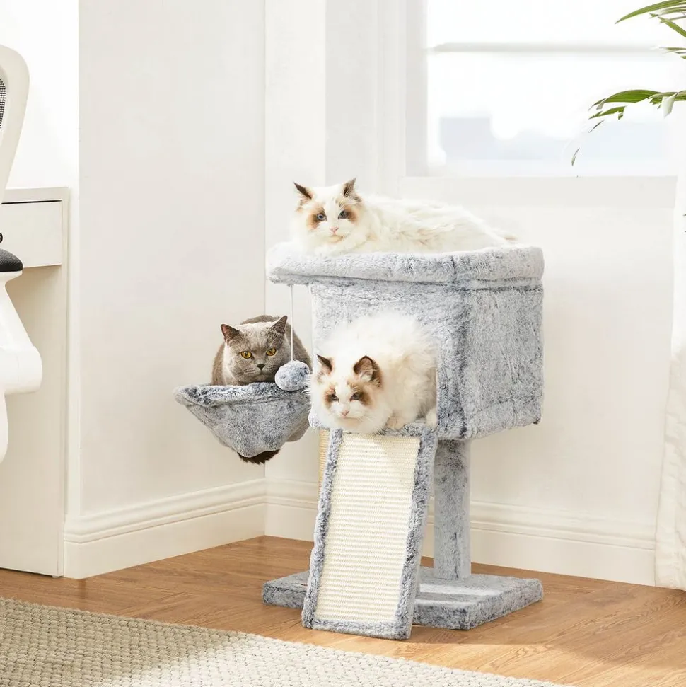 New SONGMICS Arbre à chat 66 cm gris clair