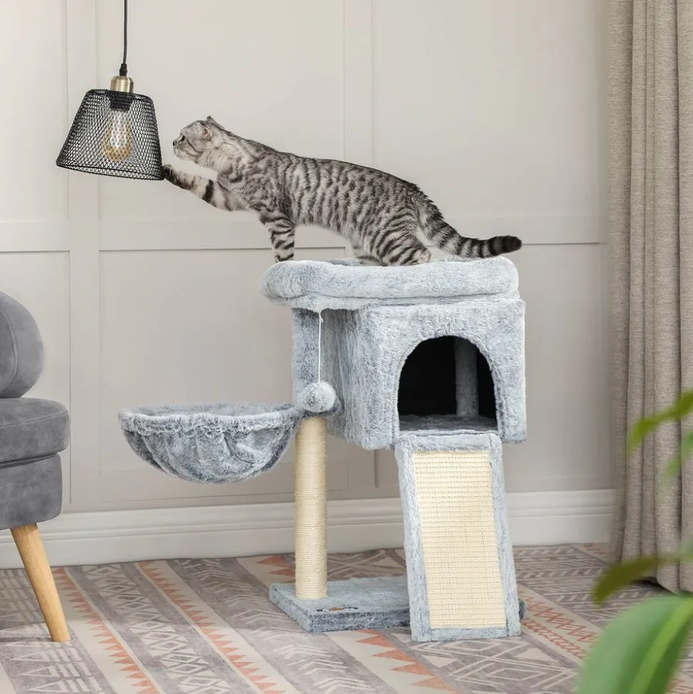 New SONGMICS Arbre à chat 66 cm gris clair