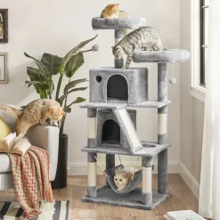 Best SONGMICS Arbre à chat 155 cm gris clair