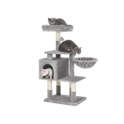 New SONGMICS Arbre à chat 110 cm gris clair