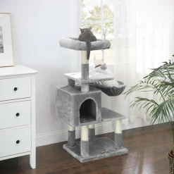 New SONGMICS Arbre à chat 110 cm gris clair