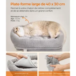 Clearance SONGMICS Arbre à chat 67 cm gris clair