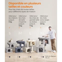 Clearance SONGMICS Arbre à chat 67 cm gris clair