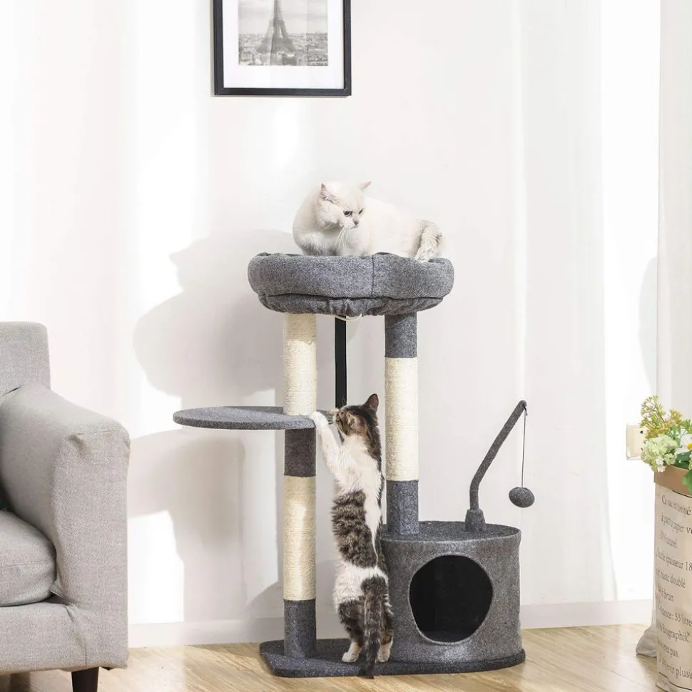 Best SONGMICS Arbre à chat 87 cm gris clair