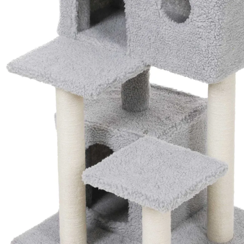 New SONGMICS Arbre à chat 90 cm gris clair Blanc