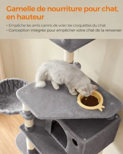 Store SONGMICS Arbre à chat 164 cm gris clair