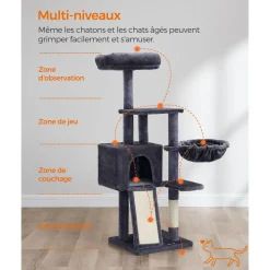 Best Sale SONGMICS Arbre à chat 135 cm gris foncé