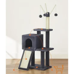 Cheap SONGMICS Arbre à chat 118 cm gris foncé