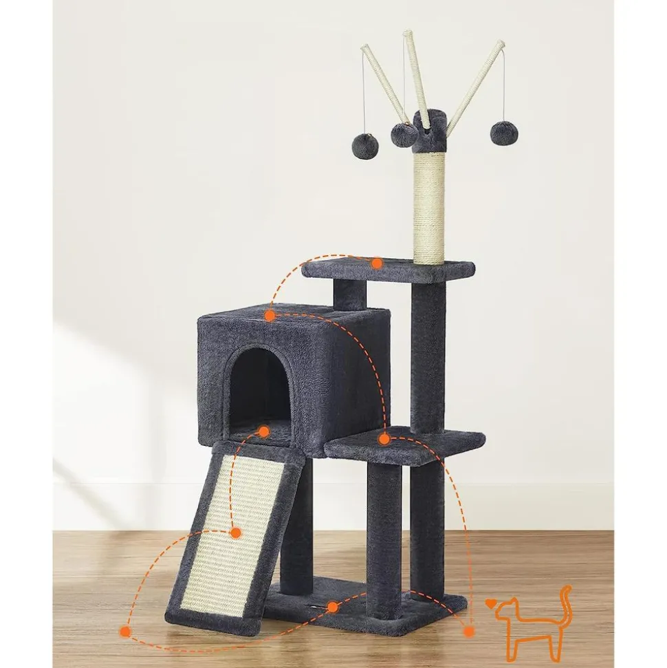 Cheap SONGMICS Arbre à chat 118 cm gris foncé