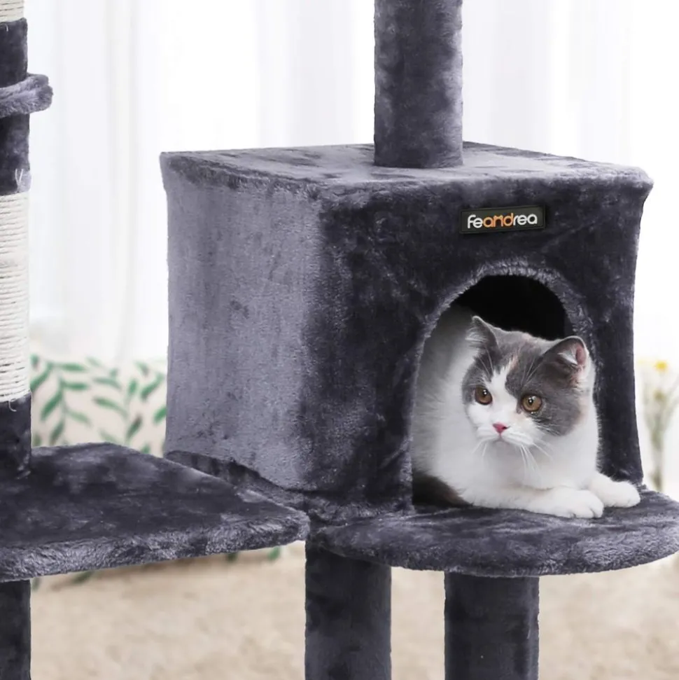 Clearance SONGMICS Arbre à chat 134 cm foncé Gris