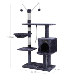 Clearance SONGMICS Arbre à chat 134 cm foncé Gris