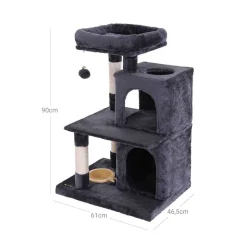 Cheap SONGMICS Arbre à chat 90 cm gris foncé