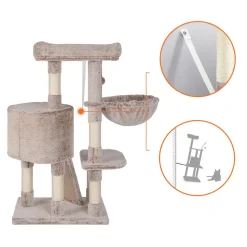 Sale SONGMICS Arbre à chat 104 cm Marron Clair