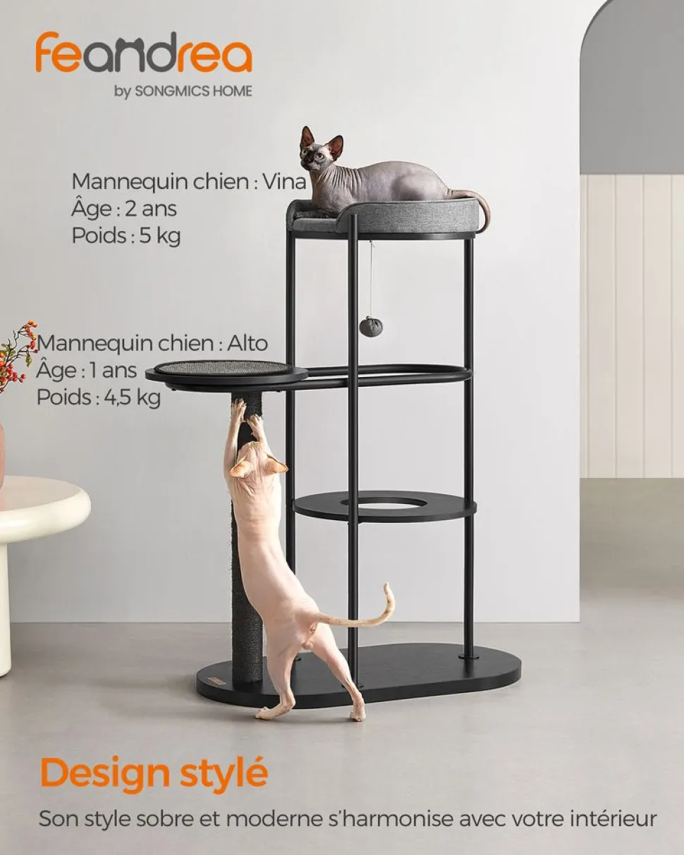 Flash Sale SONGMICS Arbre à chat 111 cm moderne Noir classique