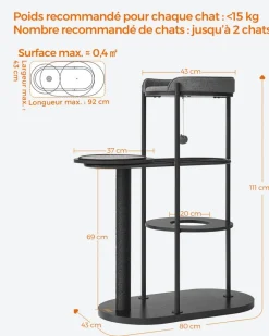 Flash Sale SONGMICS Arbre à chat 111 cm moderne Noir classique