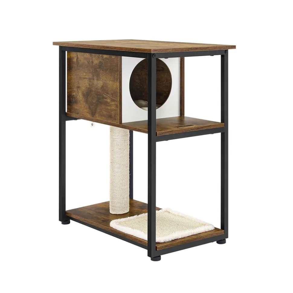 Fashion SONGMICS Arbre à chat 67 cm rustique Marron Vintage