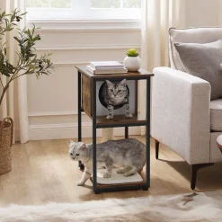 Fashion SONGMICS Arbre à chat 67 cm rustique Marron Vintage