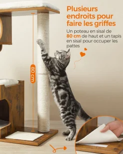 Outlet SONGMICS Arbre à chat 88 cm rustique